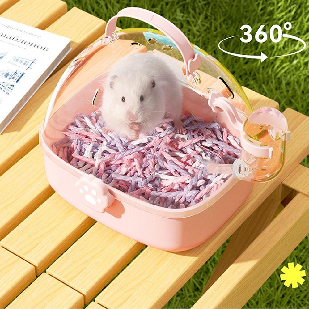 Transparent Hamster Cage Breathable Travel Pet Cage Sturdy Pet Carriers Cage Outdoor
