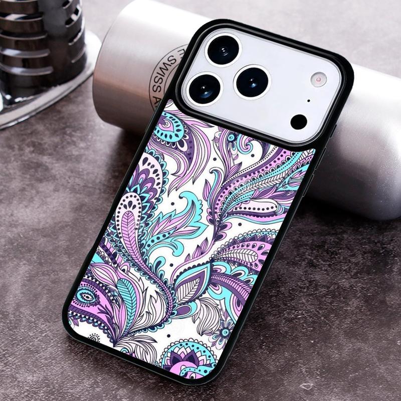 Indian Floral Henna Mandala Phone Case for iPhone 17 16 15 Pro Max Air 14 13 12 11 Plus Shockproof Cover