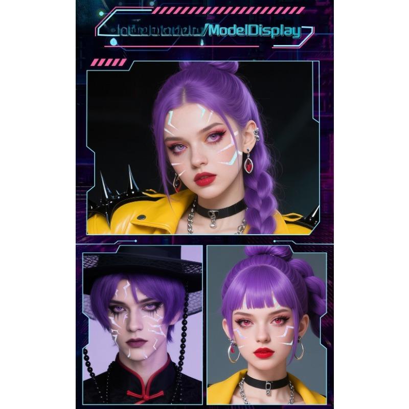 4 шт. Лазерная тату-наклейка Аниме кос Сценический макияж Наклейка на лицо