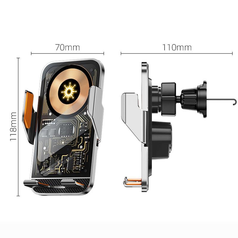 New Wireless Car Phone Holder with Charger 15W Wireless Phone Charging Mobile Holder for Car for IPhone Huawei Samsung Xiaomi