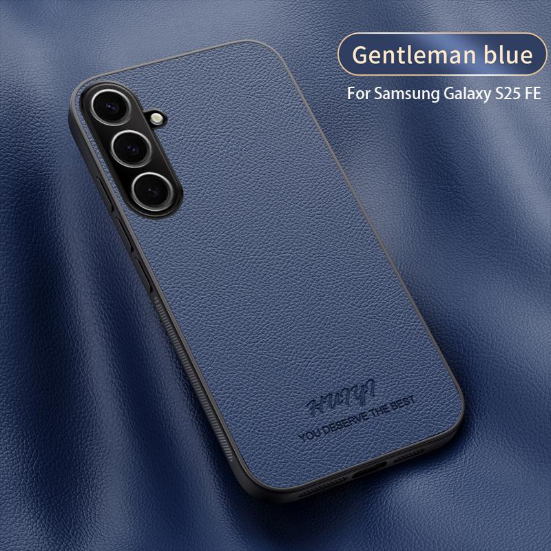 Luxury Business Leather Soft Frame Magnetic Cover For Samsung Galaxy S25 FE S25FE 5G Phone Cases Capa