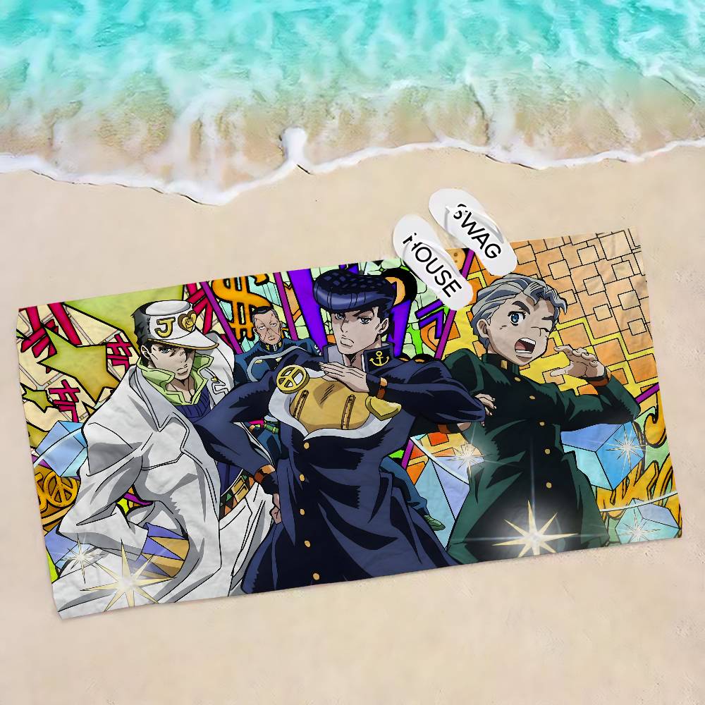 Аниме J-JojoS B-Bizarre A-Adventure Микрофибра Пляжное полотенце Впитывающее Быстросохнущее Мягкое Полотенце для йоги, плавания, курорта, альпинизма