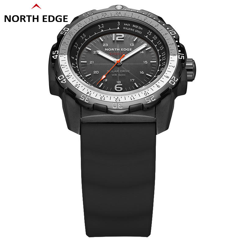 NORTH EDGE EVOQUE 2 Унисекс Спортивные наручные часы на солнечных батареях Водонепроницаемые 50M Светящийся Резиновый ремешок Сенсорное управление BT Ответ Магнитный