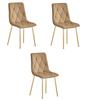 Libra Chair - Brown Velvet / Gold Legs X 3