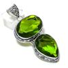 Peridot Gemstone Handmade 925 Sterling Silver Jewelry Pendant 2.56" Q1g65