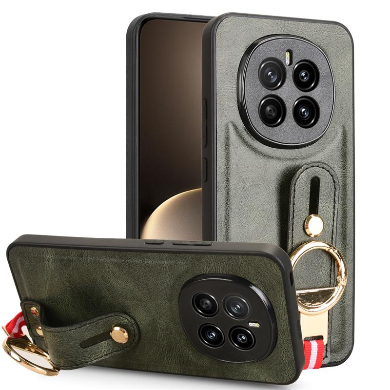 Для Honor Magic 7 5G модный кожаный чехол-держатель для телефона с ремешком на запястье для Honor Magic 7 5G чехол с защитой от падений