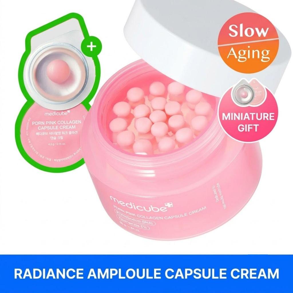 Medicube PDRN Розовый Коллагеновый Капсульный Крем 55г Специальный Набор (+4,5 г x 2 шт.)