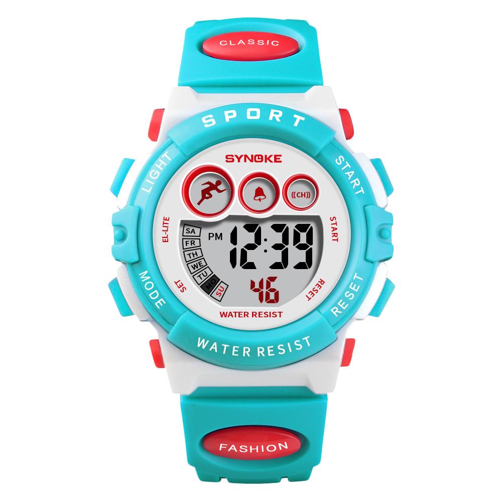 SYNOKE 9802 Hot Sale Boys Digital Watch Nice Rubber Strap Water Resistant Multi Function Sports Leisure Wristwatch