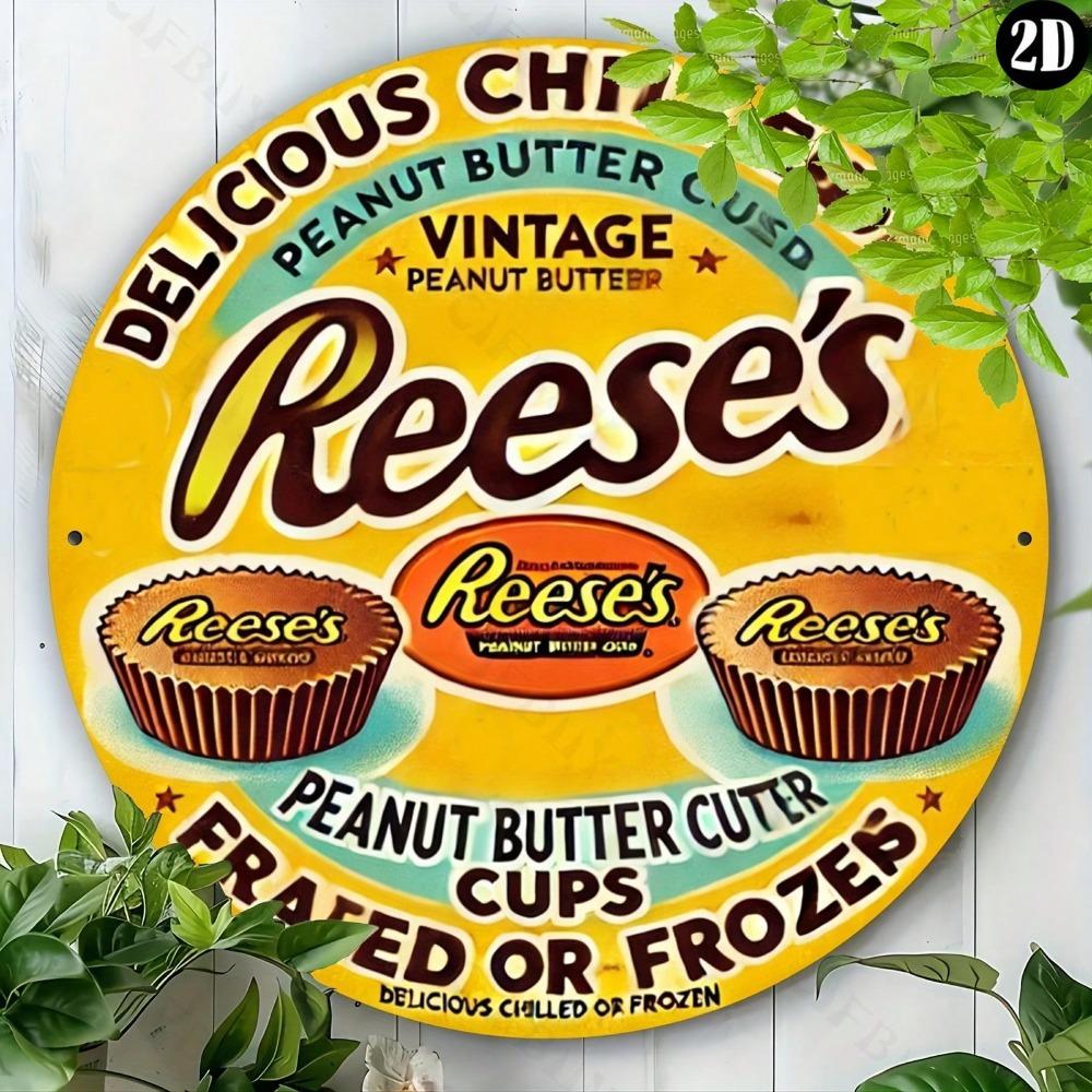 Винтажная металлическая жестяная вывеска Reese's 1928 года 8x8 Настенное искусство Декор для дома и офиса Бар Кафе Подарок