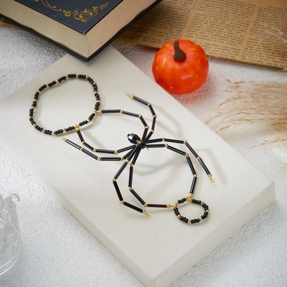 Dark Punk Halloween Bangle Elastic Halloween Hand Decoration Funny Spider Stretch Bracelets  Girl