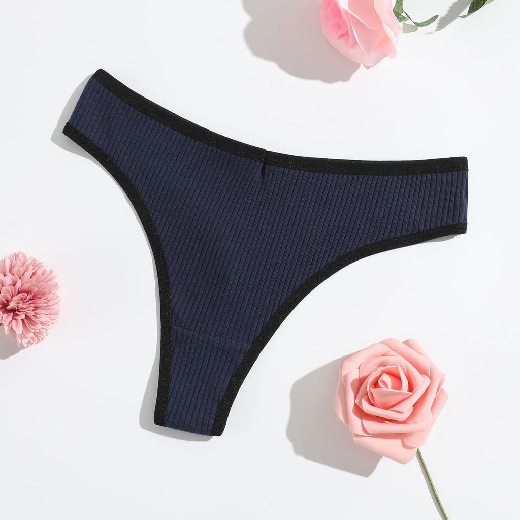 Thong Panties Girls Hip Lift Abdomen Threaded Thong Women'S Low Waist Breathable Pure Cotton T-Pants