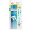 Стираемый карандаш Tombow Ippo 2B, 6 штук, Ластик Mono Learning, Синий PPB-711A
