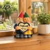 Gnome Couple Statues for Garden Figurine Outdoor Decoration, Resin Sculpture Patio Yard Indoor Landscaping Ornaments Lawn Porch Decor, Waterproof