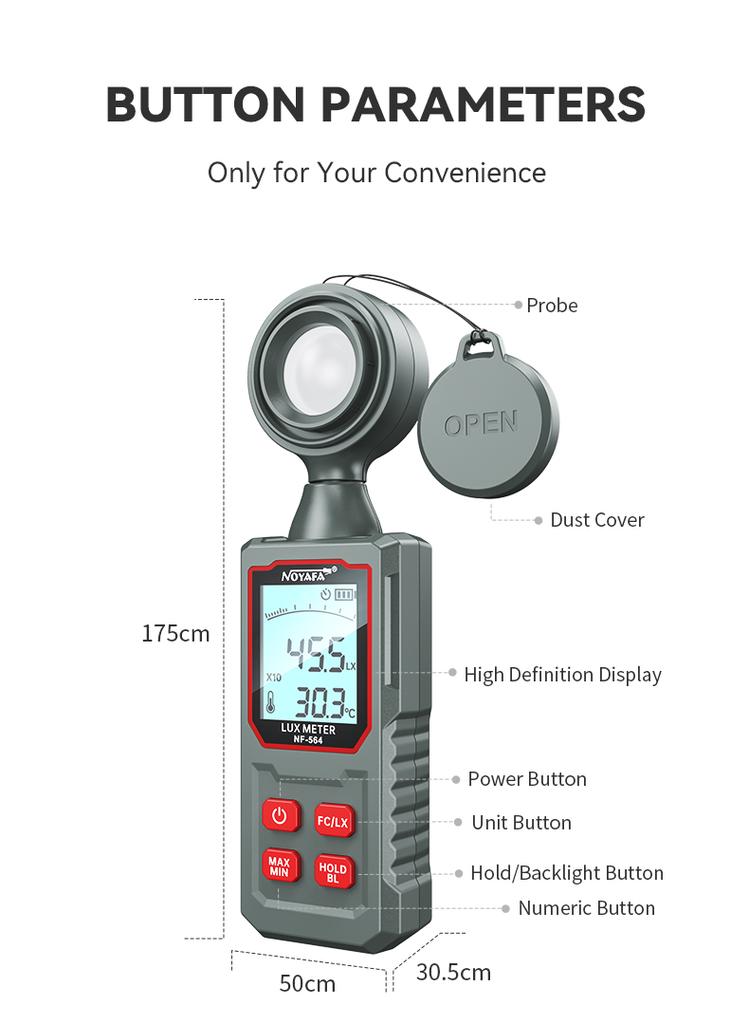 Digital Lux and FC Light Meter NF-564 for Illumination Measurement