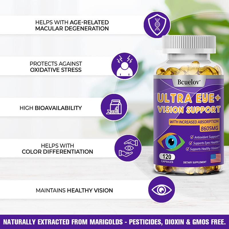 Lutein, zeaxanthin, vitamin A, Eye Health Supplements, 120 Capsules