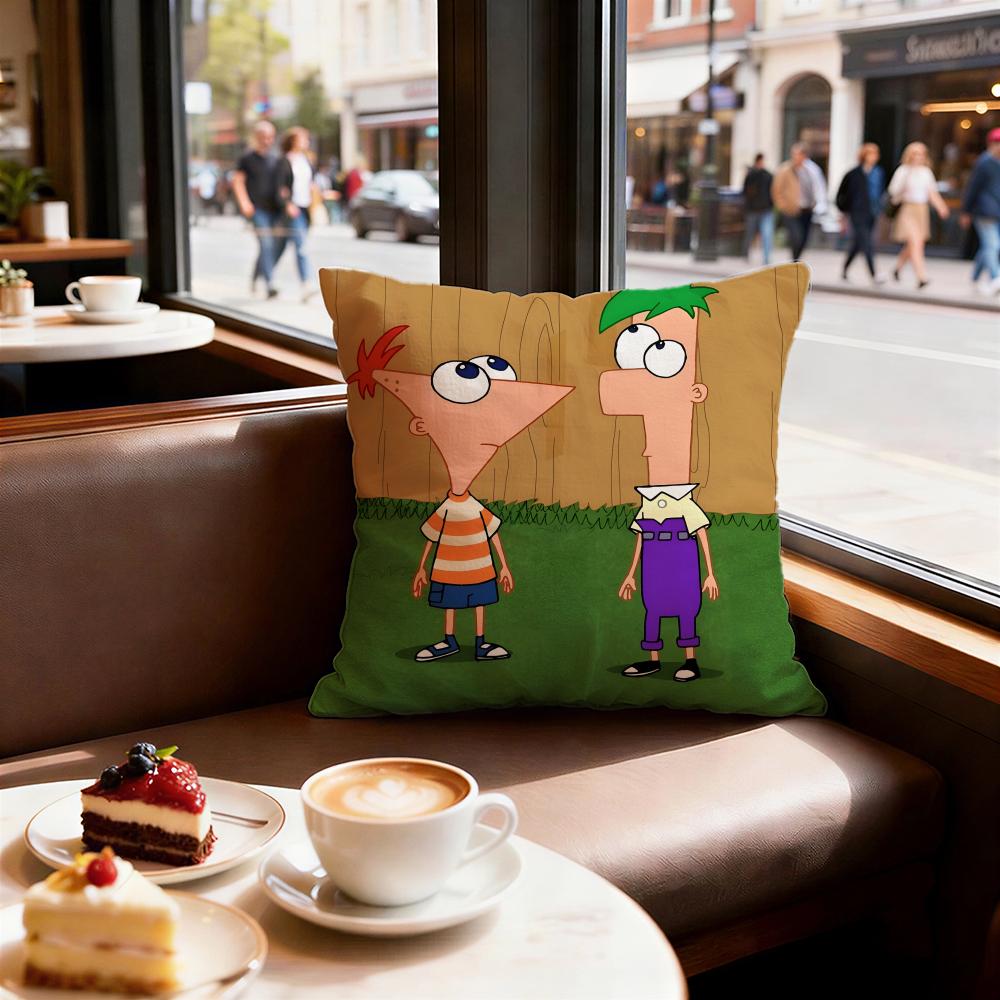 Cartoon Phineas and Ferb Cushion Cover Decorative Cushions Covers Cover Sofa x Pillow  Piece x x Pillowcase