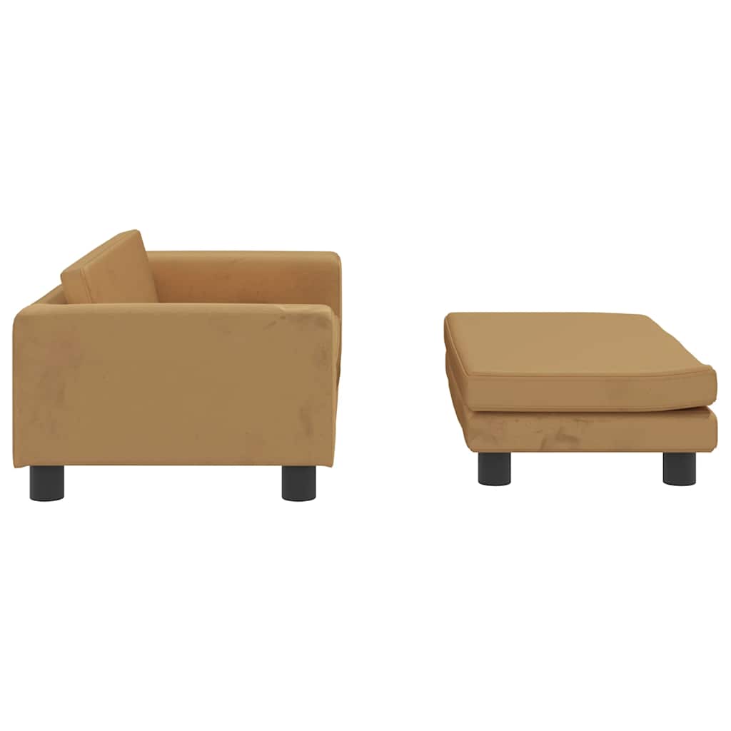 Brown Dog Bed with Extension 100 x 50 x 30 cm Velvet