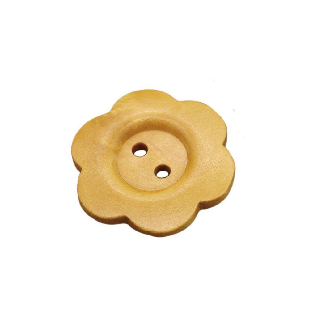 50PCS Flower Shaped Wood Buttons Vintage Sewing Button Clothing Button Clothing Sewing