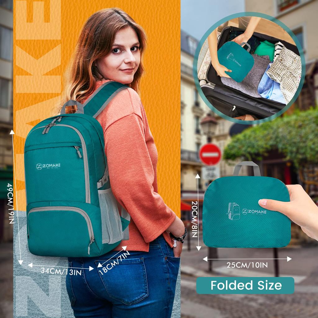 Foldable Large Outdoor Mountain Climbing [ZOMAKE] Backpack, 30L, Capacity, Pocketable, Lightweight, Waterproof, Compact, Backpack, Backpack, Travel,