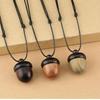 1Pc Vintage Screwable Ebony Acorn Pendant Gawu Box Long Necklace Pine Cone Acorn Design Pendant Drop Necklace
