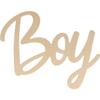 Decorative Word - Word Boy - 25x16 Cm - Solid Wood - Beige - Contemporary