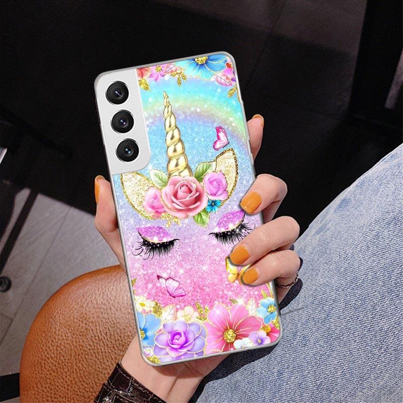 Pink Unicorn Rainbow Phnoe Case for Samsung Galaxy Note 20 Ultra 10 Pro 9 8 S10 Lite S9 Plus S8 + S7 Edge Unique Cover Coque Not