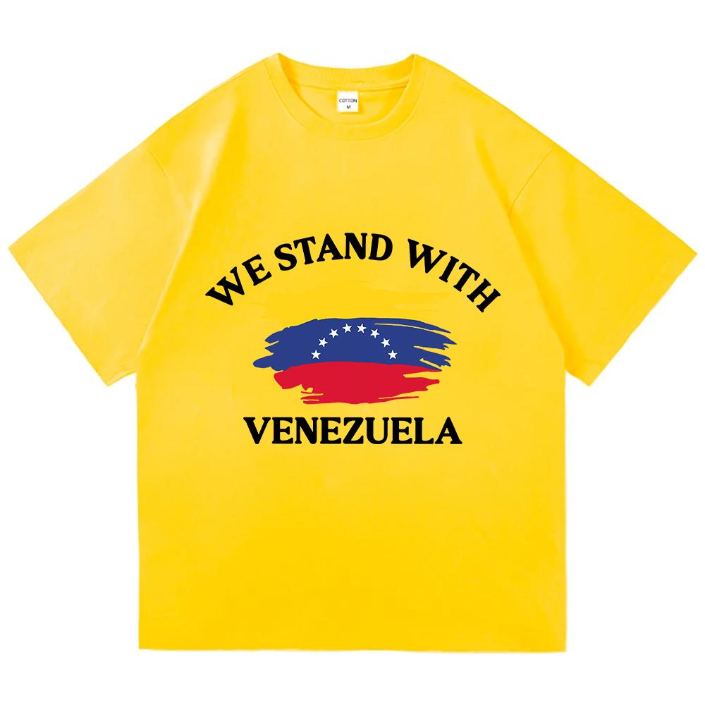 Футболка Freedom Venezuela с коротким рукавом Хлопок Свободный Мужские футболки Унисекс Уличная одежда Повседневный Круглый вырез Хип-хоп Мужская футболка Печатные футболки