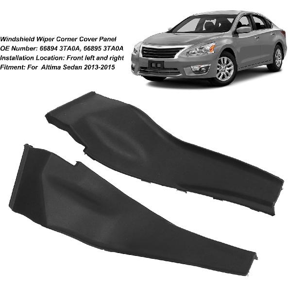 1Pair Front Cowl Extension Trim Cover Black Left Right Wiper Corner Cover Panel for Altima Sedan