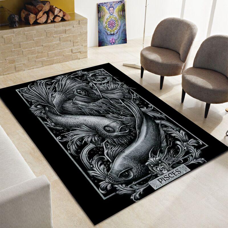 Ужасающий череп смерти, большой ковер сатаны, семейная гостиная, спальня, диван, игровая комната, украшение дверного коврикаНескользящий напольный коврик