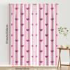 2PCS pink and white heart-shaped curtains   sweet style   bedroom and living room   decorative curtains with drawbar pockets