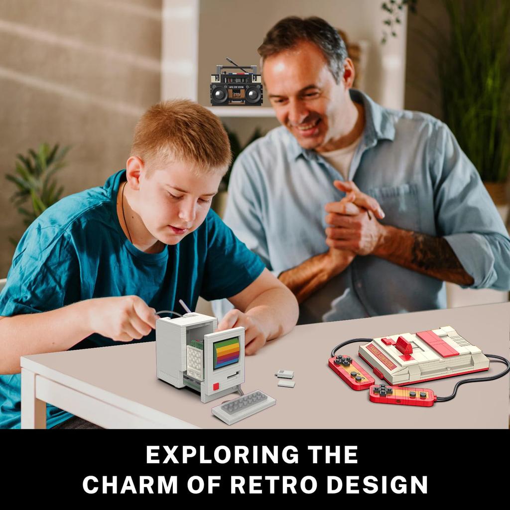 JMBricklayer Винтажный Набор для сборки игры и радио Винтажный набор строительных блоков для винтажной модели для офисного помещения Подарок на день рождения для ретро