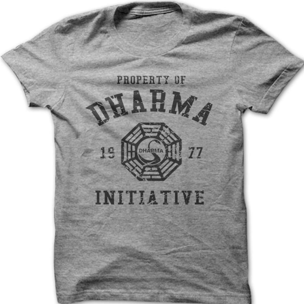 Dharmas Initiative 1977 Lost Tv Show Printed Tshirt Cotton Round Neck Short Sleeve Regular Fit Comfort Casual Tops