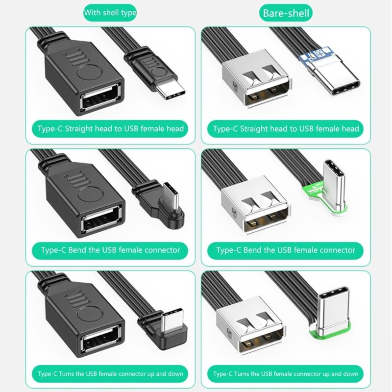 Адаптер USB C на USB 2.0, USB-адаптер, кабель OTG, кабель USB C «папа» на USB «мама» OTG для ноутбука, компьютера, планшета