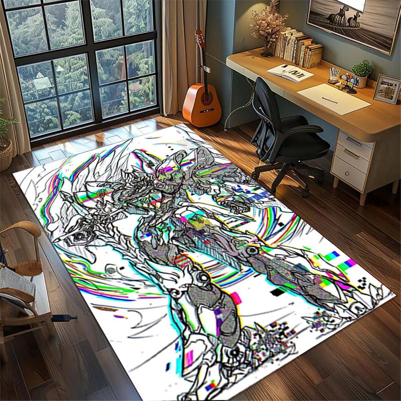 Bedroom Decor Gundam Large Area Non Slip Washable Rug Gamer Room Floor Mat