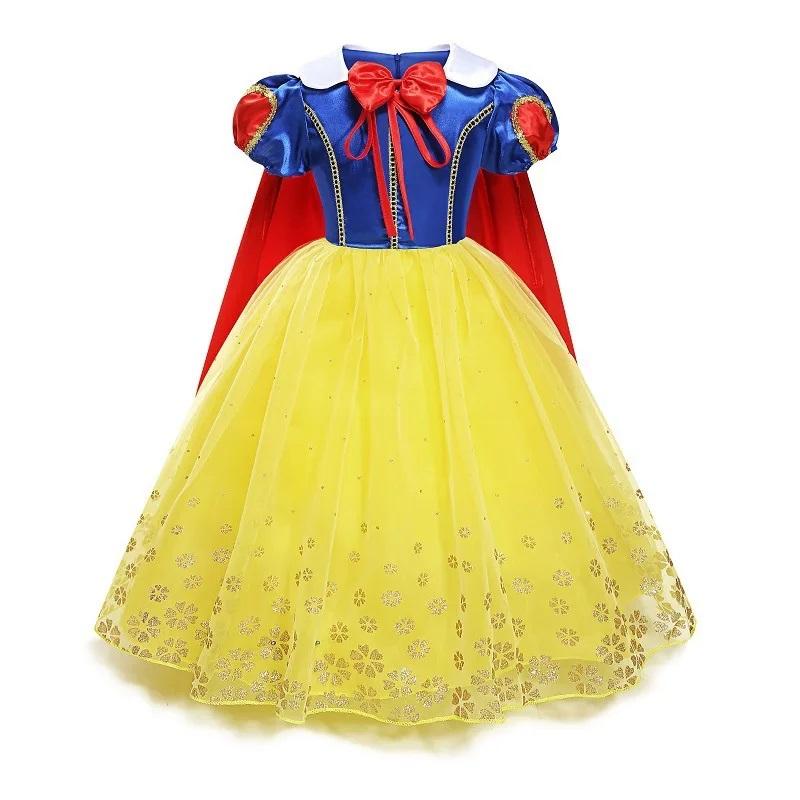 Kids Princess Costume Girls Elsa Anna Dress Carnival Cosplay Snow White Aurora Moana Rapunzel Mermaid Belle Party Outfits