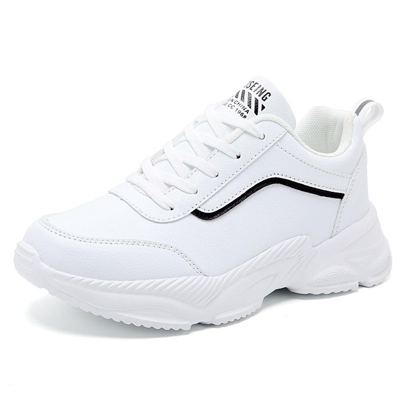 Новые кожаные осенние и зимние женские туфли большого размера для спорта и отдыха на воздушной подушке с нескользящей подошвой женские туфли