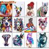 Frameless DIY Painting By Numbers Color Animals Handpainted Oil Painting Modern Home Wall Art Canvas Painting Art