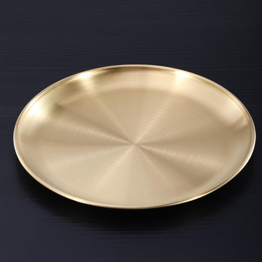 Thickened Dinner Plate Rustless Steel Steel Tray Dishwasher Food Plate Dining Meal Serving