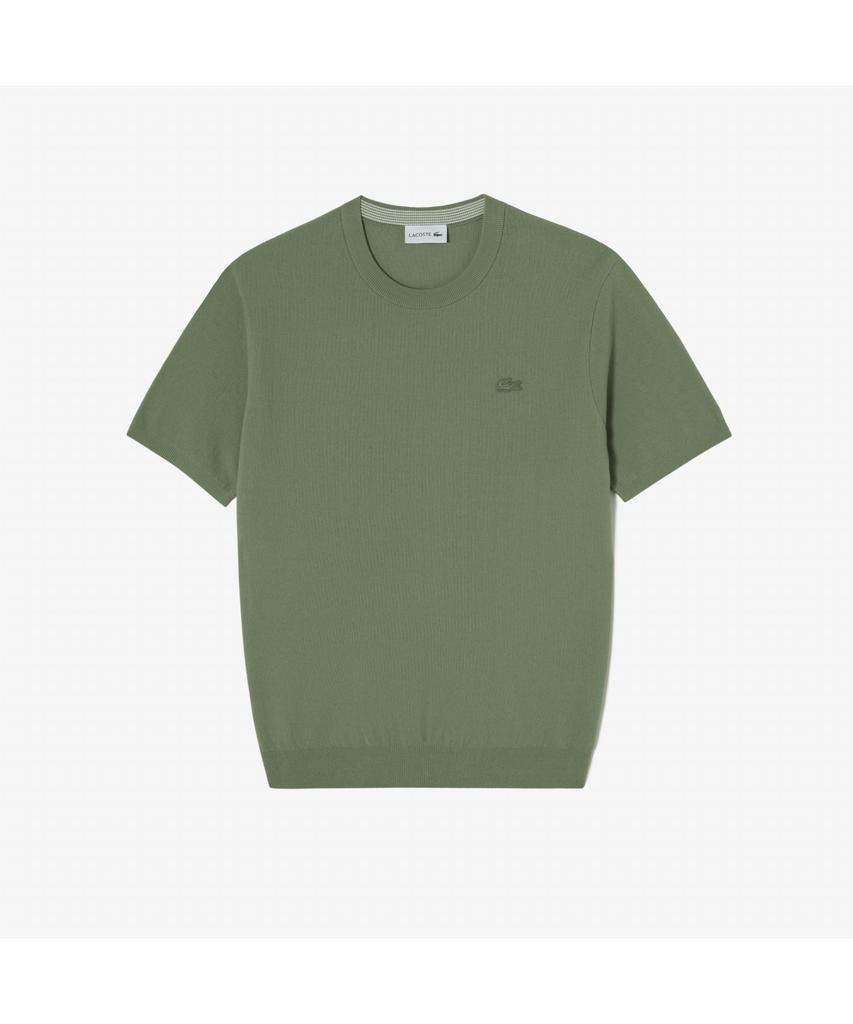 Мужской однотонный джемпер с коротким рукавом и круглым вырезом Lacoste Ah224E-55G Bmy