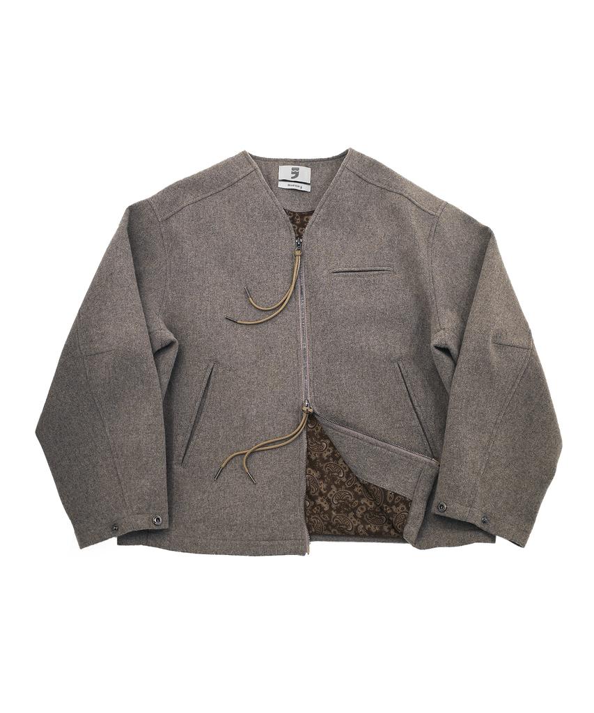 A Nothing Pure-Wool 90 Y Zip-Up Jacket (Khaki Beige)