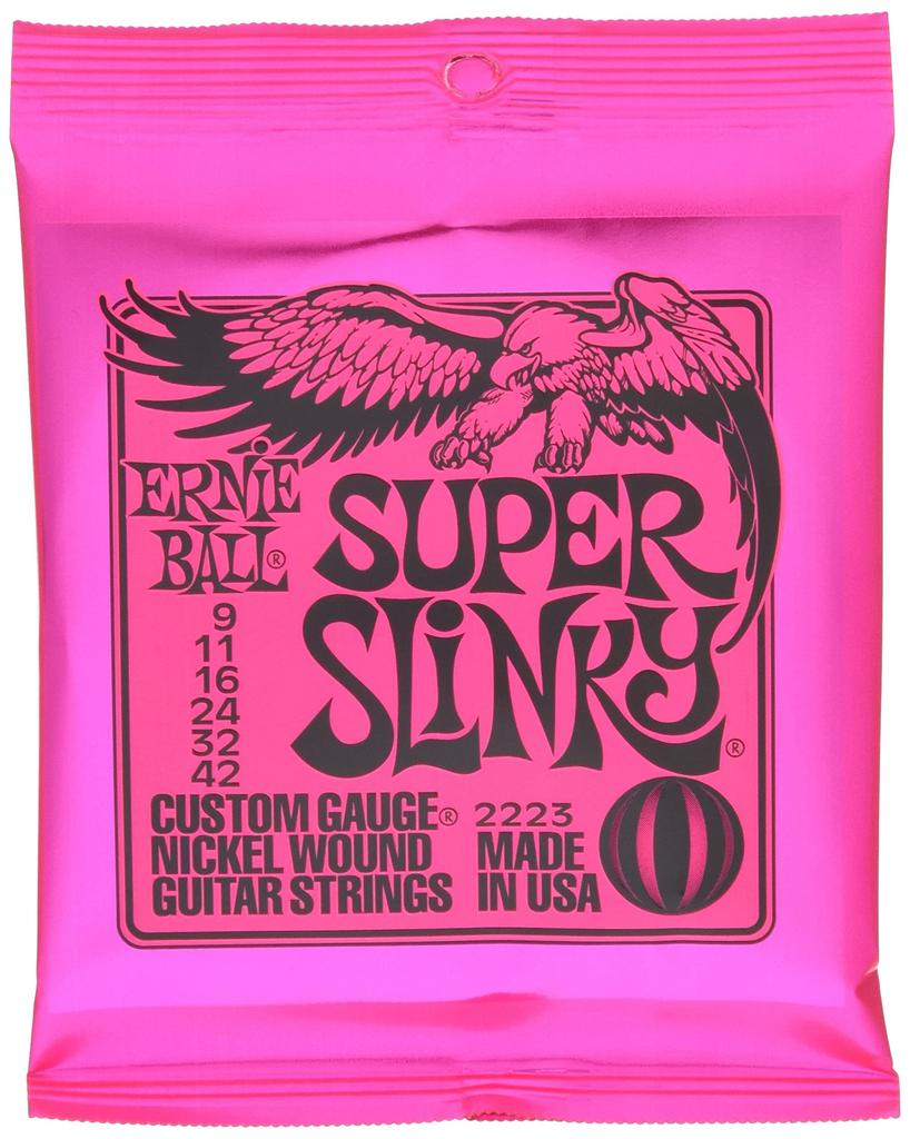 Genuine ERNIE BALL 2223 Super Slinky Electric Guitar Strings Nickel (09-42) 12-Pack