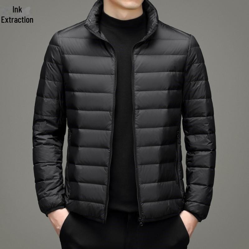 Мужская легкая куртка из хлопка и бархата — короткая, в корейском стиле, тонкая, большого размера, зимняя одежда для людей среднего и пожилого возраста.