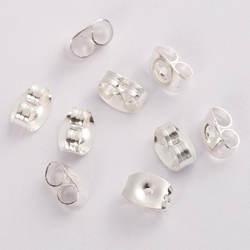 50pcs 100pcs 6x4.5mm Stainless Steel Earrings Back Gold Tone Rose Gold Butterfly Ear Nuts Stopper DIY Jewelry Making Supplies