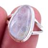 Кольцо из серебра 925 пробы с натуральным радужным лунным камнем ручной работы S.7 I7a31