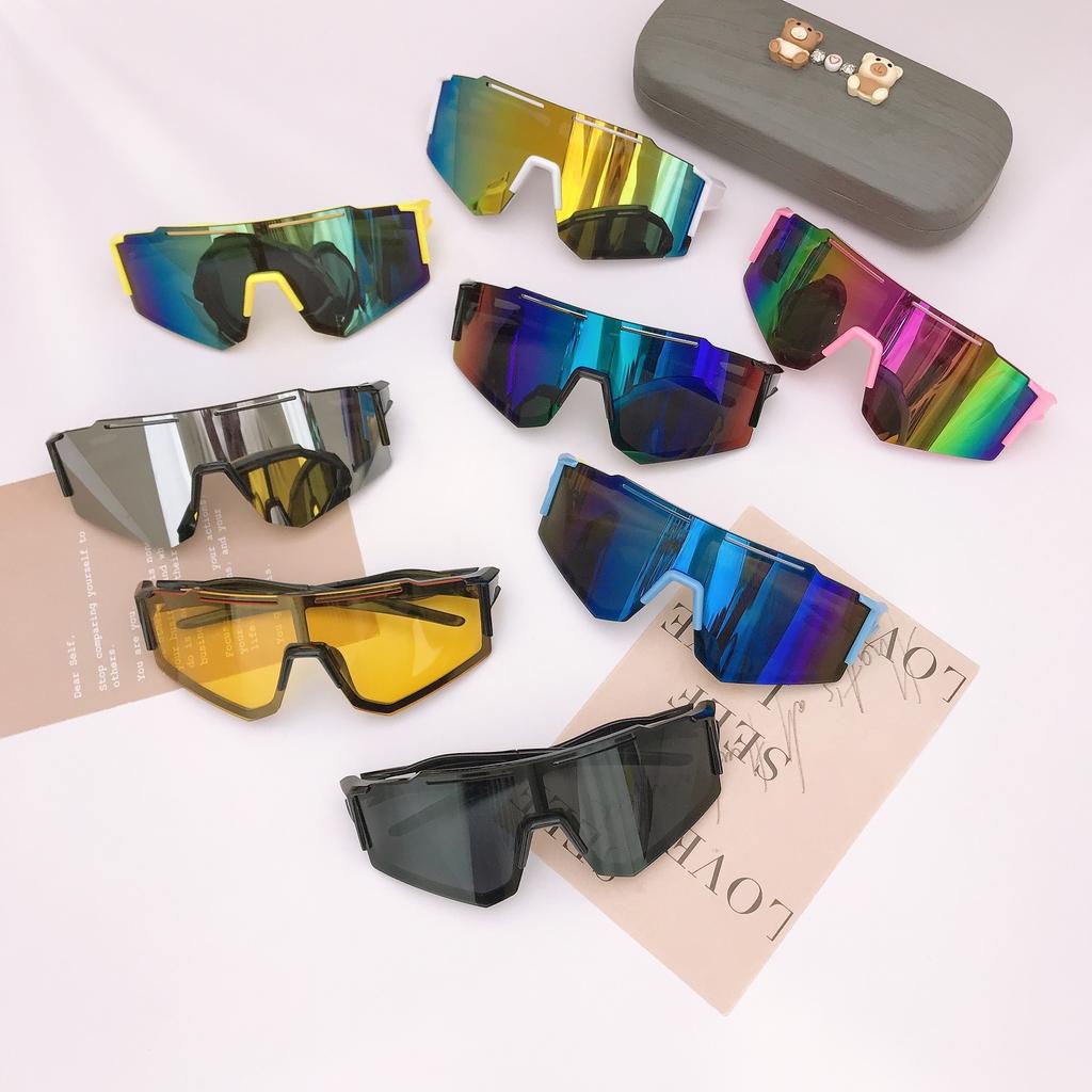 Fashion Children'S Sunglasses Outdoor Colorful Boys And Girls Cycling Sunglasses One-Piece Sports Glasses