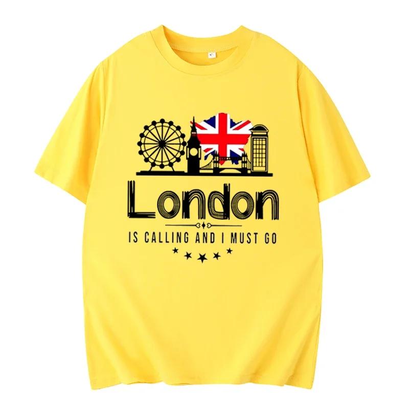 Летний Лондон зовет, я должен идти, футболка London Travel London and Map Лучшие подарки для любителей путешествий Семейный отдых, путешествия по Лондону, футболка унисекс