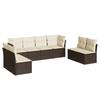 8 Piece Garden Sofa Set with Cushions Brown Poly Rattan