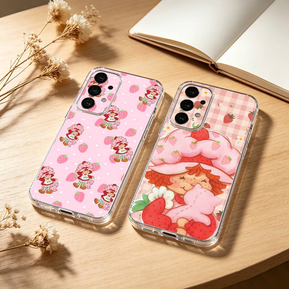 S-Клубничный S-Клубничный Торт Волна Чехол для телефона Для Samsung S25,24,21,22,23,30,Ultra,20,Plus,Fe,Lite,Note Прозрачная Крышка