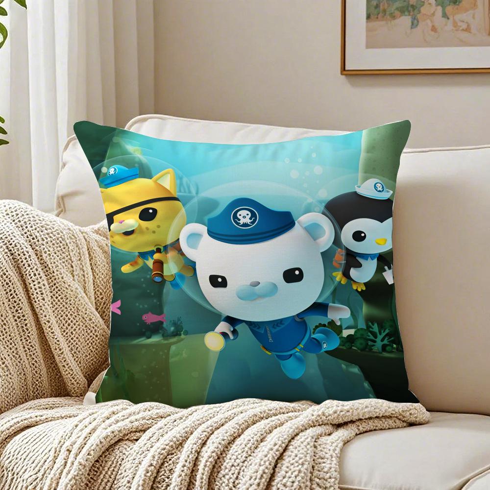Cartoon Animation Cute The OOctonauts Cushion Cover Linen Pillowcase Soft  for Sofa Bed Home Room Decor
