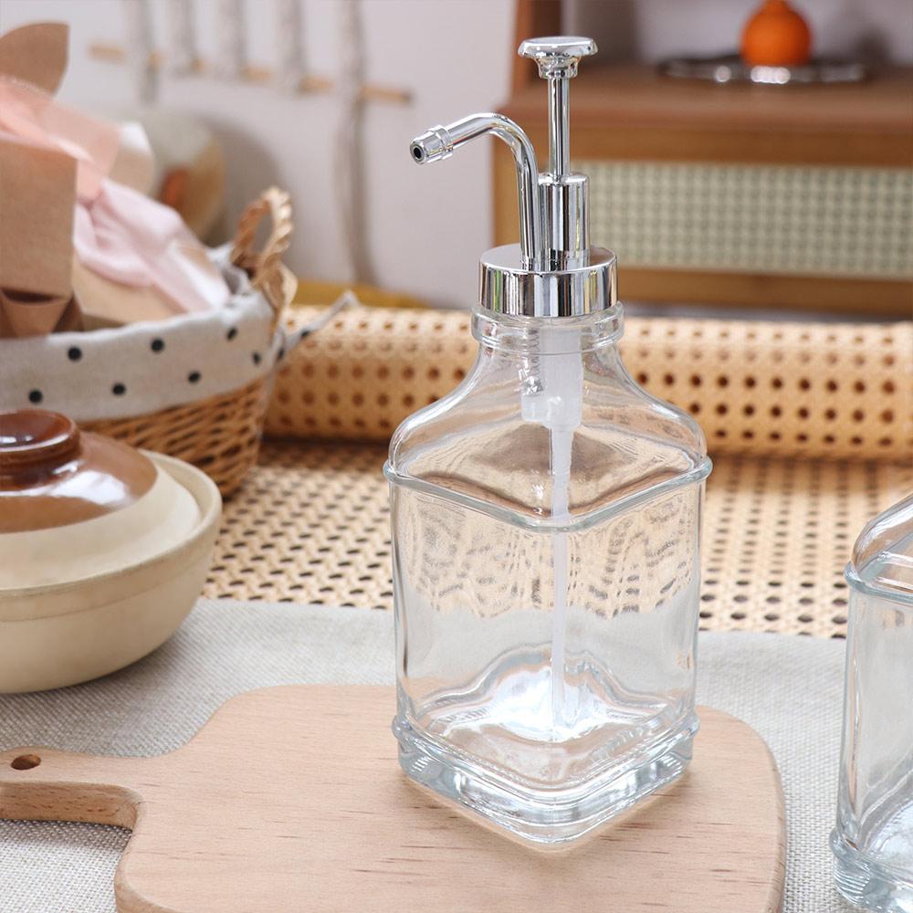 Square Coffee Syrup Bottle Press Type Press Lotion Bottles with Pumps Kitchen